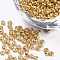 Plated 3/0 Glass Seed Beads, Round, Gold, 2~2.3x1.5mm, Hole: 0.8mm, about 30000pcs/bag, about 450g/bag