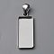 Stainless Steel Pendant Cabochon Settings, Rectangle, Stainless Steel Color, Tary: 25x10mm, 30x11x2mm, Hole: 6x4mm