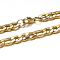 304 Stainless Steel Cuban Link Chain Necklaces and Bracelets Jewelry Sets, with Lobster Claw Clasps, Golden, 24 inch(610mm), 210x7mm(8-5/8 inchx1/4 inch)