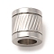 Non-Tarnish 304 Stainless Steel Glazed European Beads, Large Hole Beads, Column, Stainless Steel Color, 10x10mm, Hole: 6mm