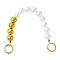 Plastic Imitation Pearl Bead Bag Extension Chains, with Brass Spring Gate Rings, for Bag Replacement Accessories, Golden, 26cm