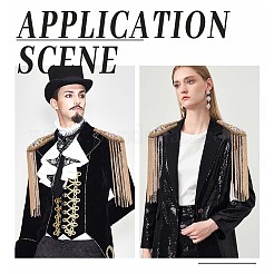 Железный модный эполет с кисточками&nbsp;LS-AJEW-WH0235-45G