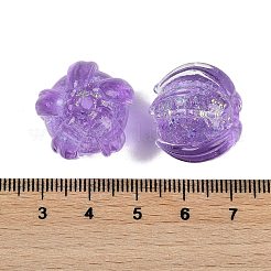 Ручной золотой фольги стеклянные бусины Lampwork&nbsp;FOIL-K003-03B