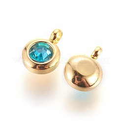 Подвески из нержавеющей стали 304 со стразами&nbsp;STAS-P237-10G-10