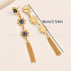 Преувеличенные серьги-гвоздики с кисточками из нержавеющей стали 201 от сглаза&nbsp;JC1062