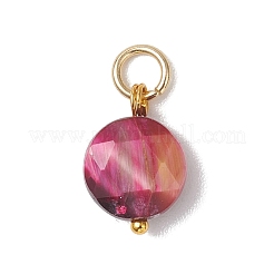 Подвески из окрашенного натурального тигрового глаза с шестиугольной огранкой&nbsp;PALLOY-JF04800-02