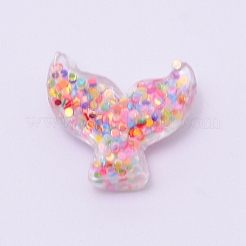 Аксессуары из прозрачных смоляных кабошонов с плоской задней крышкой&nbsp;RESI-WH0009-81