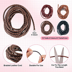 10 ярд двухцветного плетеного кожаного шнура&nbsp;WL-TA0001-03