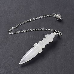 Заостренные биолокационные маятники из натурального кристалла кварца&nbsp;AJEW-B020-06P-09