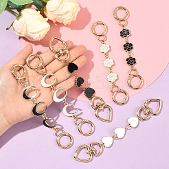 2 шт. 2 стиля сплава белая эмаль луна сердце звено сумка удлинитель цепи&nbsp;HJEW-YW00084-02