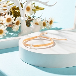 Плетеный браслет из стеклянных бусин&nbsp;BJEW-JB07858-03