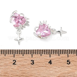 Латунное сердечко с подвесками в виде звезды&nbsp;KK-C168-26S-01