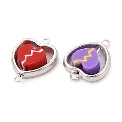 Бусины из полимерной глины с разбитым сердцем и пластиковой оправой CCB&nbsp;CLAY-T022-29M-01