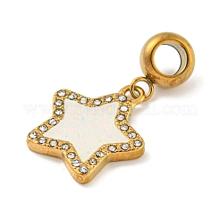 Ионное покрытие (ip) 304 нержавеющая сталь паве кристалл горный хрусталь европейские подвески шармы&nbsp;X-STAS-U005-45G-02