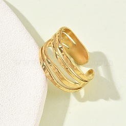 Регулируемые манжеты из нержавеющей стали 304 с открытыми кольцами для женщин&nbsp;RJEW-Z122-03G-06