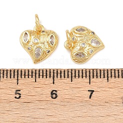 Латунные микропаве прозрачные подвески с фианитом&nbsp;KK-G544-05G-02