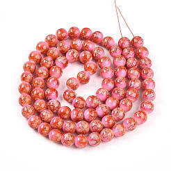 Выпечка окрашенные стеклянные бусины пряди&nbsp;DGLA-N008-10mm-01