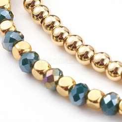 Набор стрейч-браслетов из непрозрачного стекла с бусинами&nbsp;BJEW-JB05979