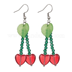 Серьги-подвески из нержавеющей стали 304 в форме сердца&nbsp;EJEW-JE06705