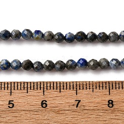 Нитки бусины из натурального ляписа-лазури&nbsp;LS-G-L629-B01-3mm-04