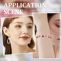 3 нити окрашенных в технике кракелюр стеклянных бусин&nbsp;CCG-SP0001-01