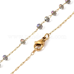 Ионное покрытие(ip) распятие крест 304 нержавеющая сталь четки бусины ожерелья NJEW-M075-04G-02