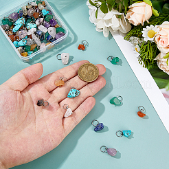 84 шт. 7-х цветные подвески из натуральных и синтетических камней в виде самородков&nbsp;PALLOY-FH00144