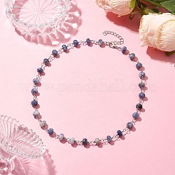 Ожерелья из натуральной синей яшмы для женщин&nbsp;NJEW-JN04739-03