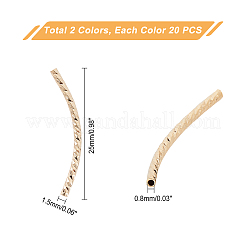 40шт 2 цвета латунные бусины трубки&nbsp;KK-PH0003-66