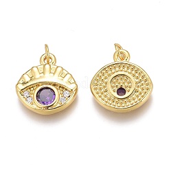 Латунь микропаве пурпурные подвески из фианита&nbsp;ZIRC-Z008-34G