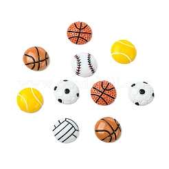 60 шт. 6 стиля спортивных непрозрачных смоляных кабошонов&nbsp;RESI-CJ0004-95