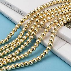 Гальванизировать немагнитных синтетический гематит бисер пряди&nbsp;G-Q466-6mm-01