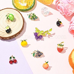 10 шт. 10 шт. эмалевых булавки с изображением фруктов&nbsp;JEWB-CJ0001-78