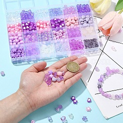 Наборы для изготовления браслетов из акриловых бусин с круглыми звездами и цветами своими руками&nbsp;DIY-YW0009-95