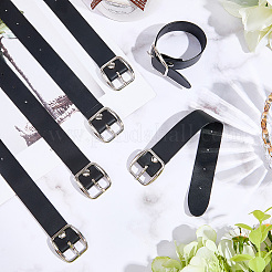 6 шт. черный искусственная кожа pu регулируемые брюки удлинитель талии&nbsp;FIND-CL0001-30