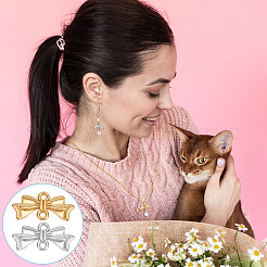 16 шт. 2 цвета 304 нержавеющая сталь бантовые звенья соединительные подвески&nbsp;STAS-UN0063-35