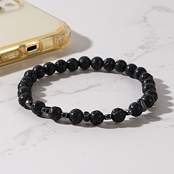 Браслеты из натуральных круглых бусин из лавы для мужчин&nbsp;LS-WJ7927