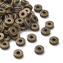 Тибетский стиль плоские круглые бусины сплава проставки&nbsp;X-TIBEP-S293-070AB-LF