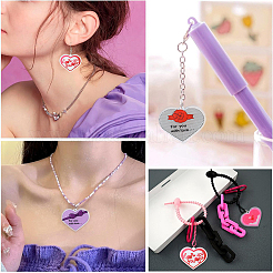 Наборы для изготовления акриловых сережек-подвесок в форме сердца ко дню святого валентина своими руками&nbsp;DIY-YW0012-58