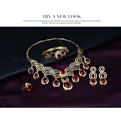 Ожерелья с подвесками из сплава со стразами в форме капли&nbsp;FS-WGBA23F-01