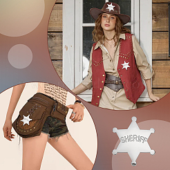 4 шт. Звезда из сплава со словом «шериф»&nbsp;JEWB-FG0001-52A