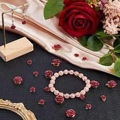 48 шт. 2-х стилевые подвески-розы из непрозрачной смолы&nbsp;FIND-DC0007-83