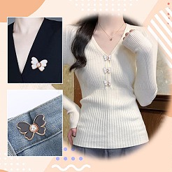 12 шт. 2-цветная эмалированная бабочка из сплава с пластиковыми перламутровыми регулируемыми булавками для джинсов&nbsp;FIND-AR0005-47