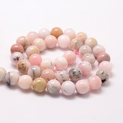 Круглый натуральный розовый опал бусы пряди&nbsp;G-K071-12mm