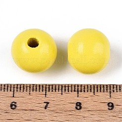 Круглые бусины из натурального дерева схима&nbsp;WOOD-A018-14mm-04