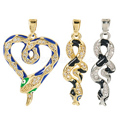 3шт 3 стиля латунные подвески с микропаве и кубическим цирконием&nbsp;KK-TA0002-19