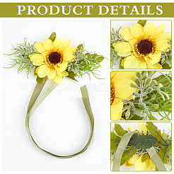 4 шт. тканевые корсажи с имитацией подсолнуха&nbsp;AJEW-CP0008-43