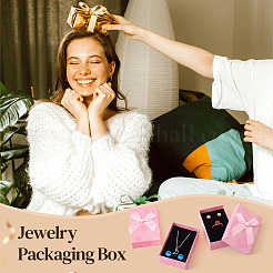 Прямоугольные бумажные подарочные коробки для хранения ювелирных изделий с бантом&nbsp;CON-TAC0014-12E
