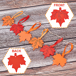 18 шт. 3 цвета осенней окраски распылением деревянные большие подвески&nbsp;WOOD-GA0001-53