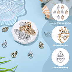 10шт 2 цвета подвески из сплава со стразами&nbsp;ALRI-YW0001-28